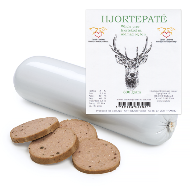 Hjartardýrapaté m/ innmat og beinum - 800gr