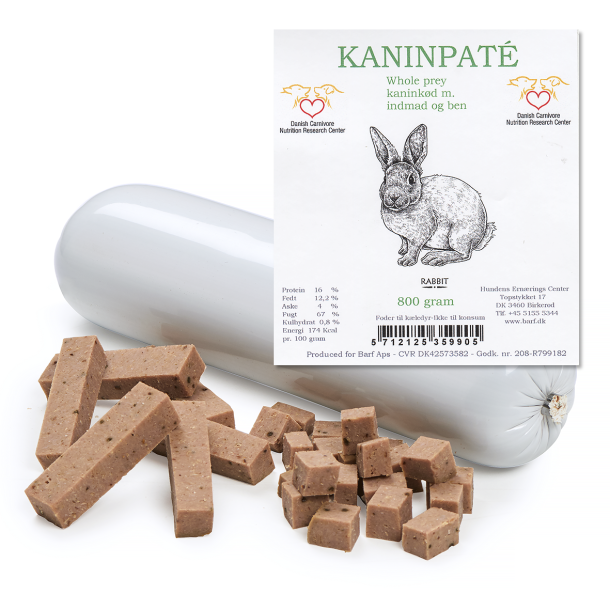 Kanínupaté m/ innmat og beinum - 400gr