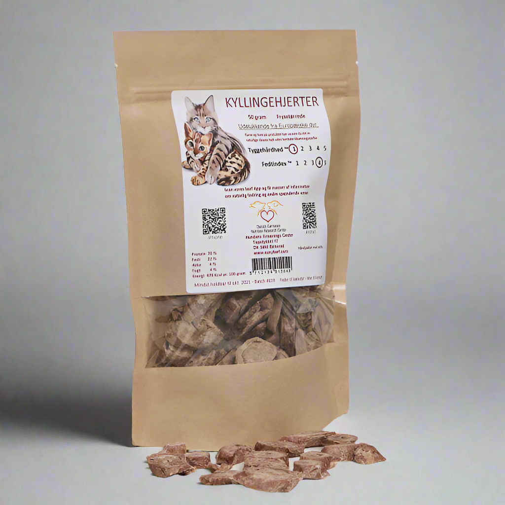 Kjúklingahjörtu bitar fyrir ketti - frostþurrkað - 50gr